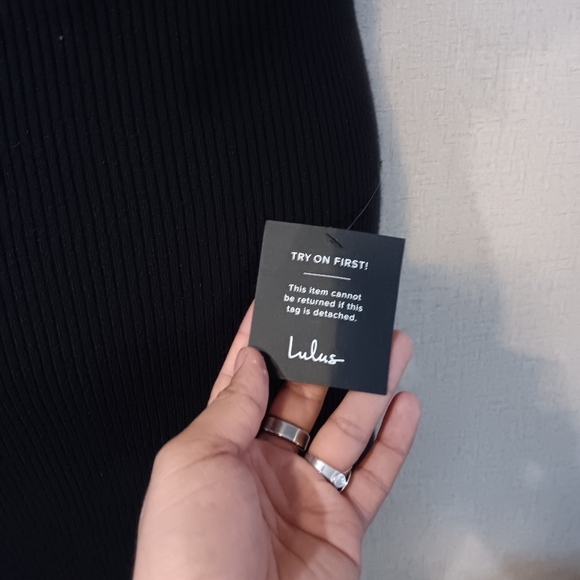 Lulus Adorable Motivation Black Ribbed Ribbon Sweater Mini Dress - Picture 5 of 6